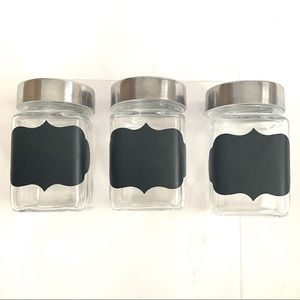 Small Glass Jars with Chalkboard Sticker (3 Jars)